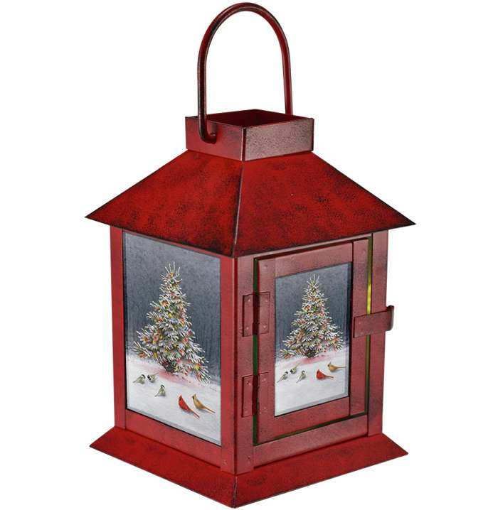Christmas Tree Bird Gathering LED Coach Lantern